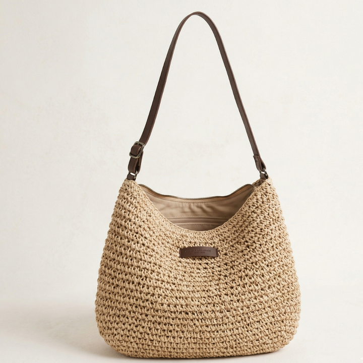 Cinzia | Bolsa Elegante de Trança - Areia
