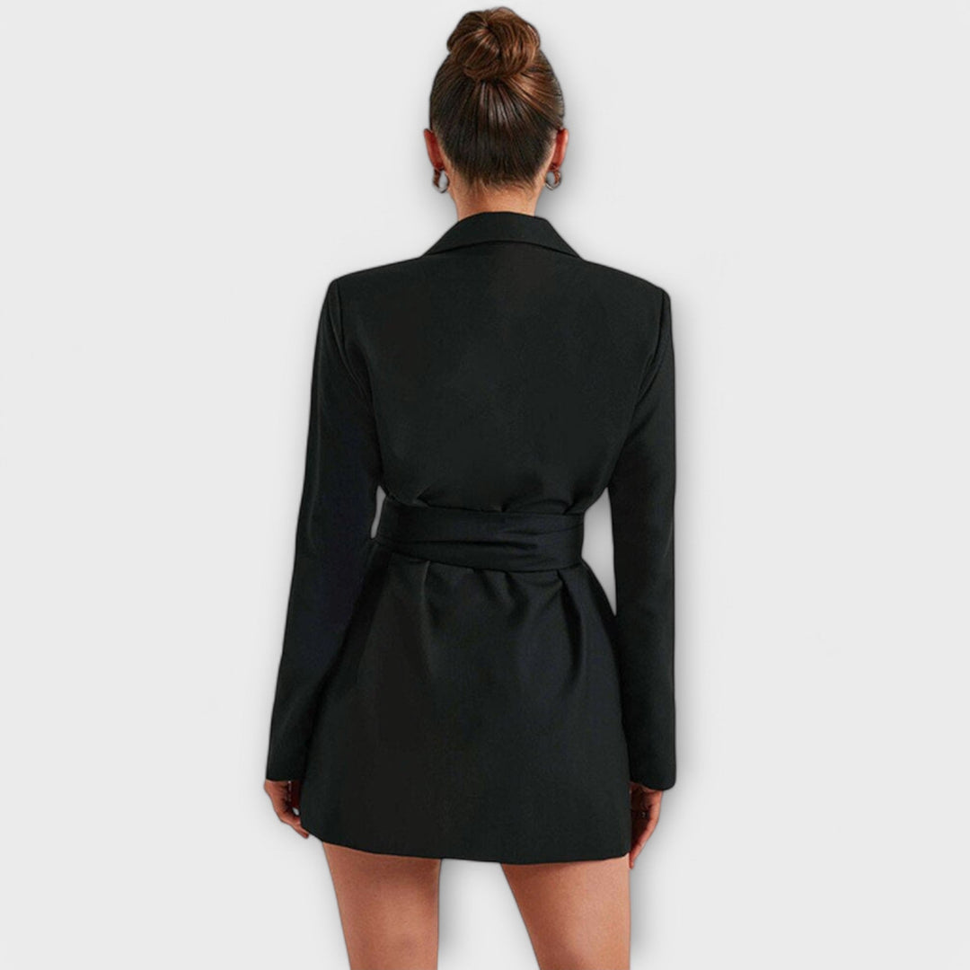 Vestido blazer com decote em V