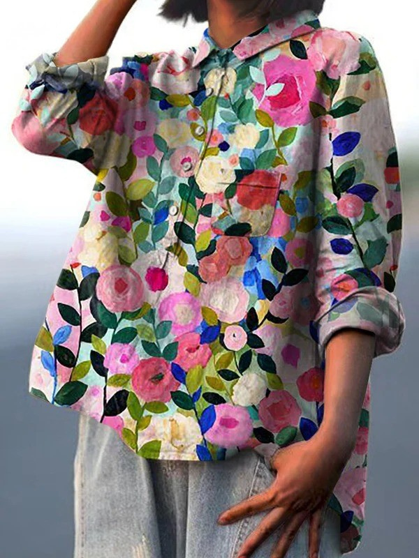 Leah - Camisa Descontraída de Primavera