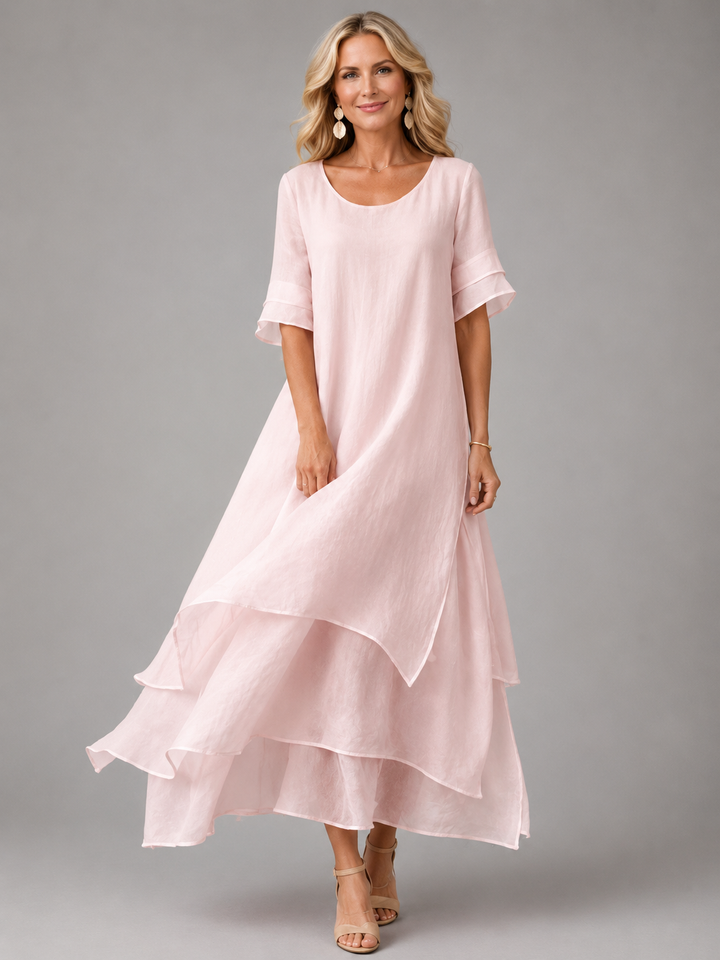 Liora | Vestido Longo Fluido com Volantes