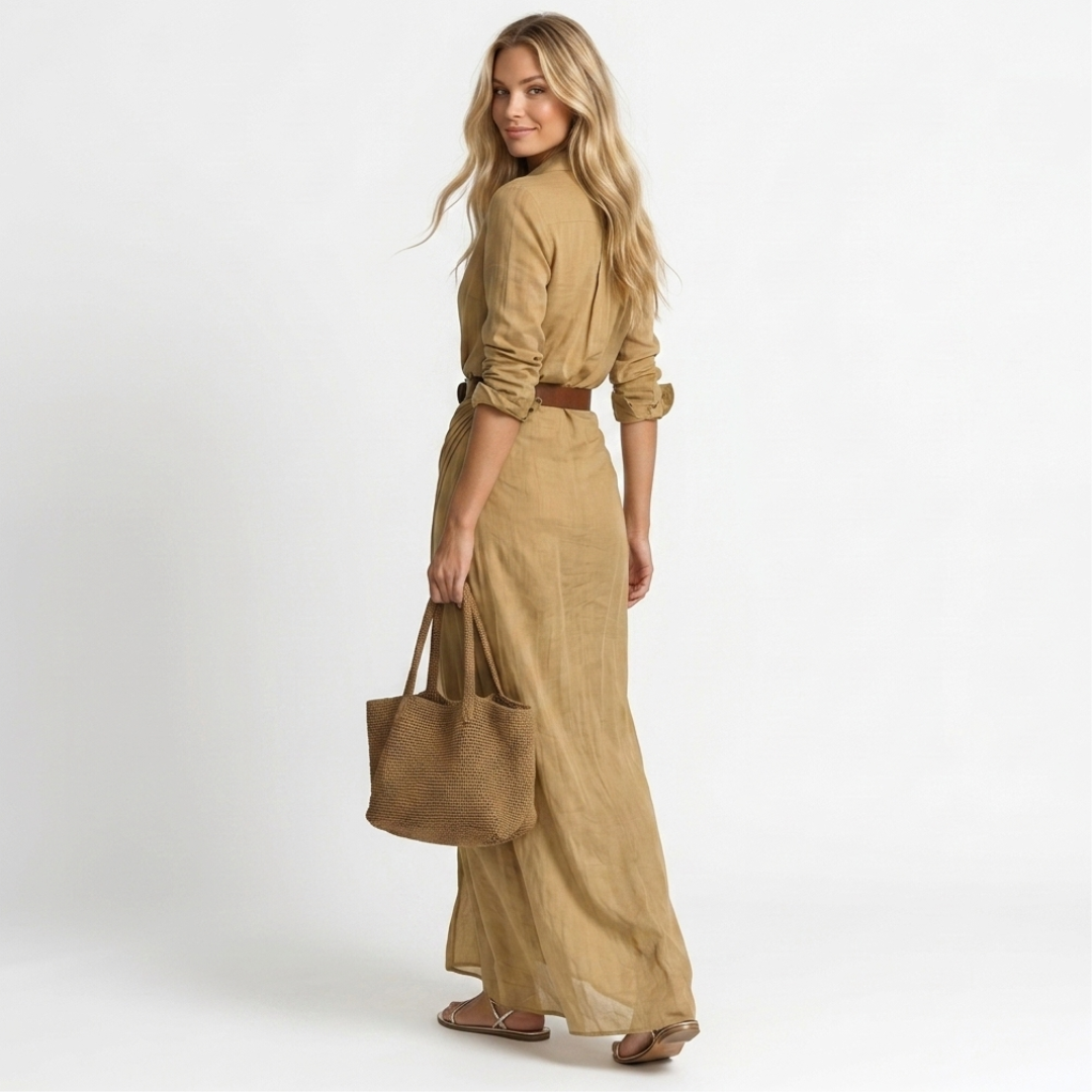Cristina - Vestido longo com decote baixo
