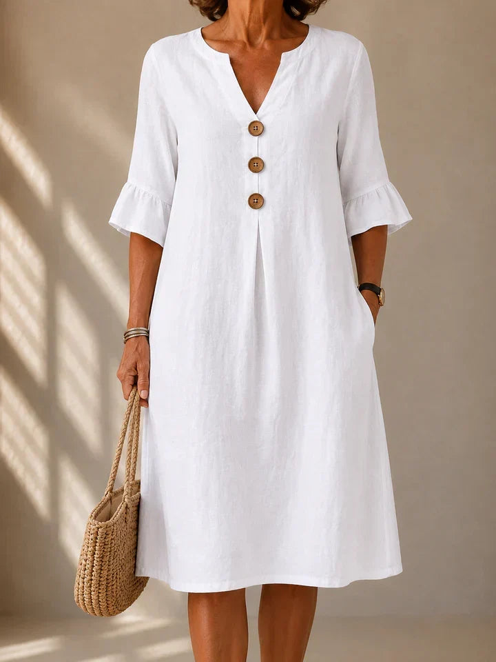 DELACROIX | Vestido Botonado Pli Creux Charlotte