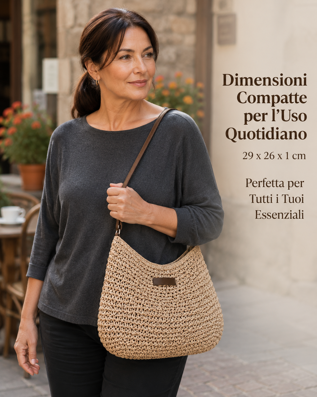Colomba | Bolsa Trançada Elegante - Bege Escuro