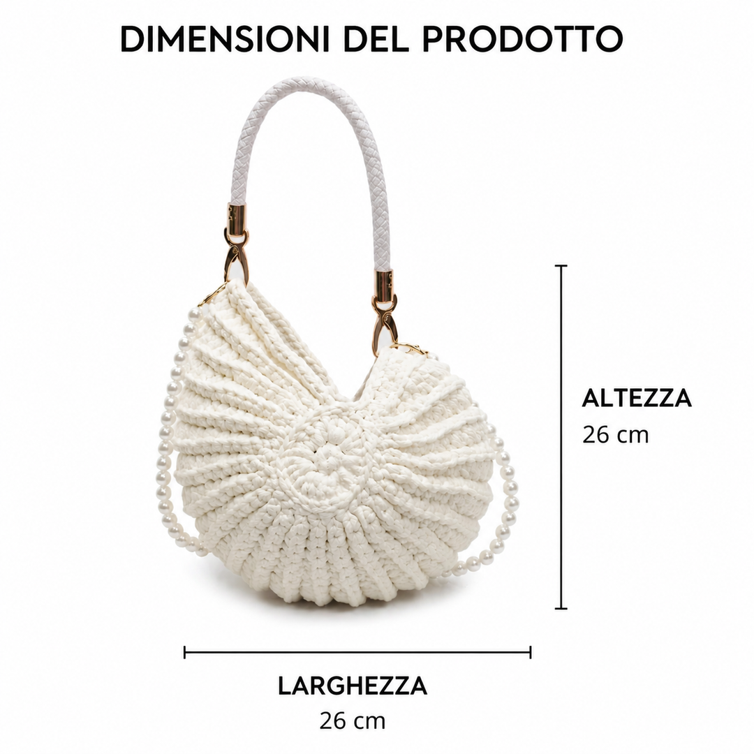 Tamara | Bolsa Tote Trançada com Alça de Corrente - Branco Panna