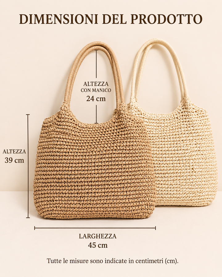 Marisol | Bolsa de Ombro em Palha Trançada - Avelã