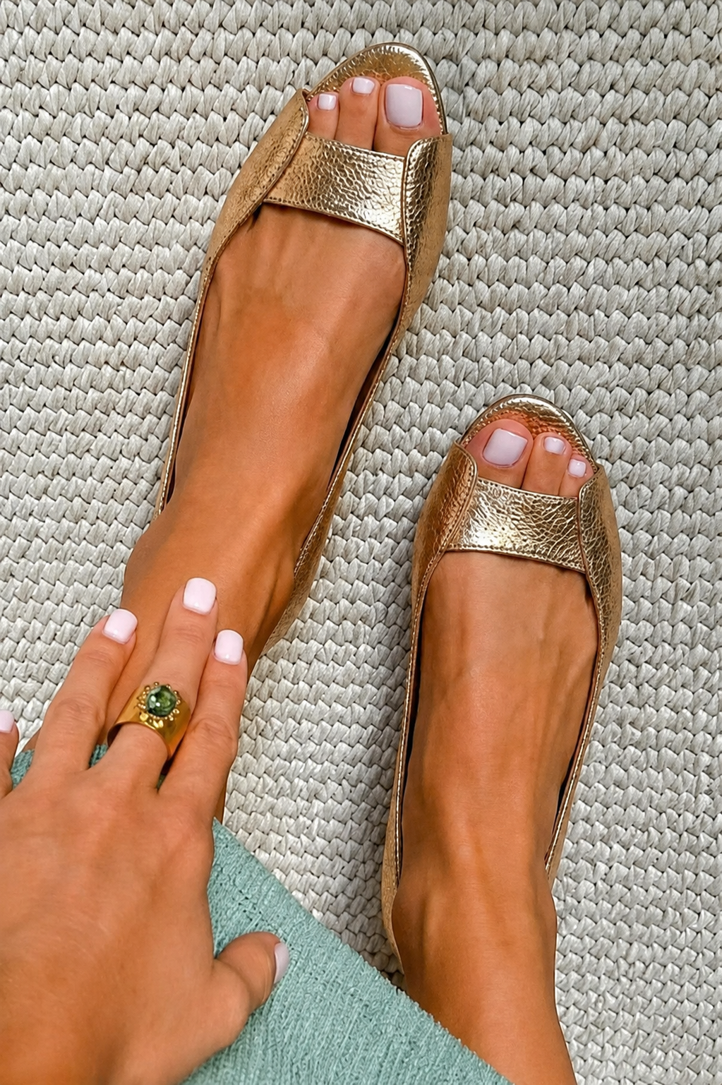 Adelina™ | Sandálias Douradas Comfort Chic