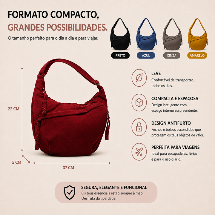 Rosa | Bolsa de Ombro Bordeaux