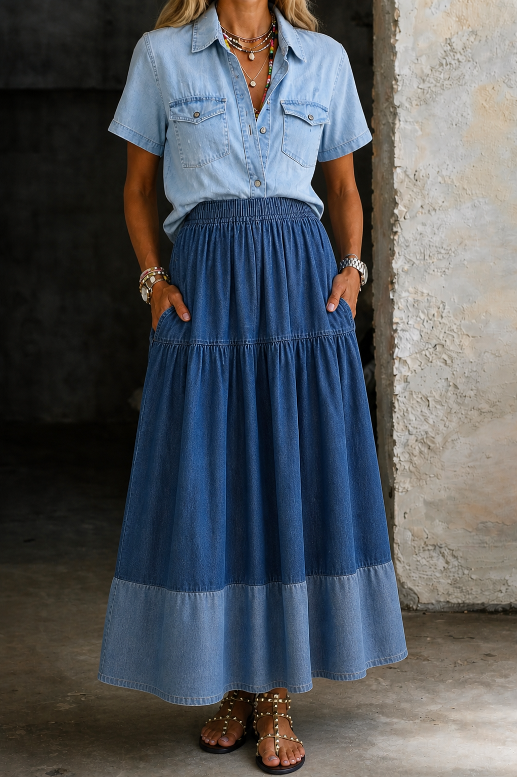Sarah | Saia de Jeans com Cintura Elástica