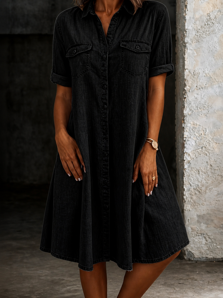 Patricia | Vestido Midi de Estilo Denim Casual