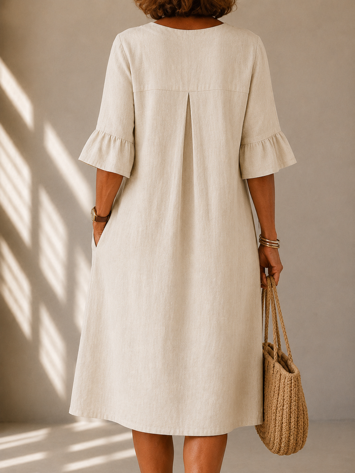 DELACROIX | Vestido Botonado Pli Creux Charlotte