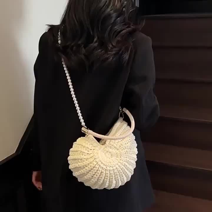 Tamara | Bolsa Tote Trançada com Alça de Corrente - Branco Panna