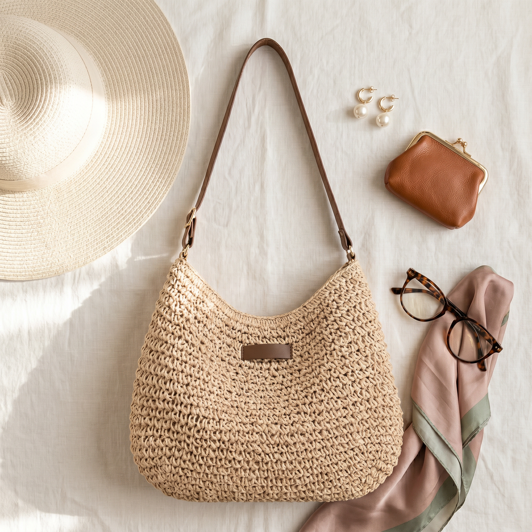 Cinzia | Bolsa Elegante de Trança - Areia