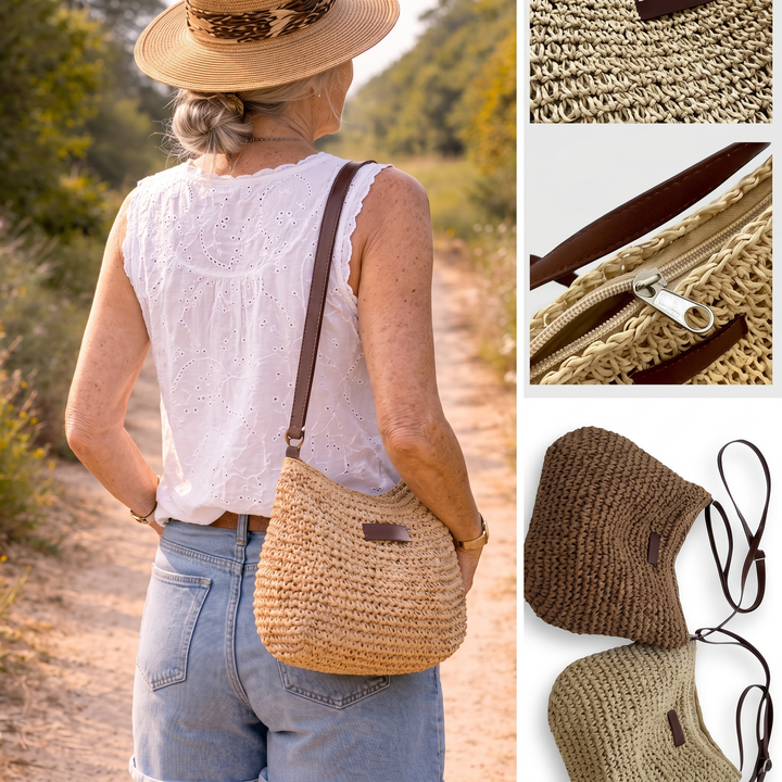 Cinzia | Bolsa Elegante de Trança - Areia